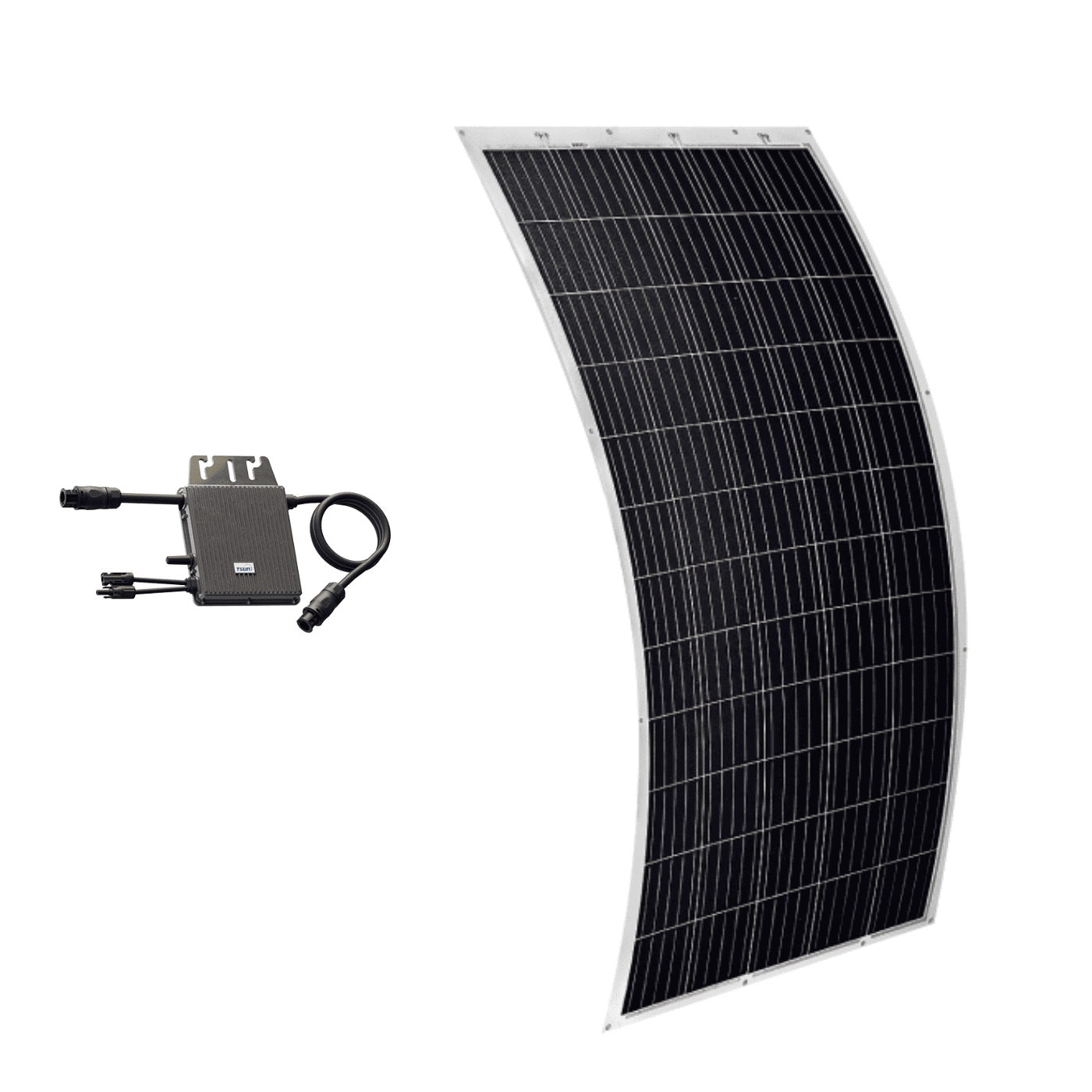 Flexible solar panel and a micro inverter