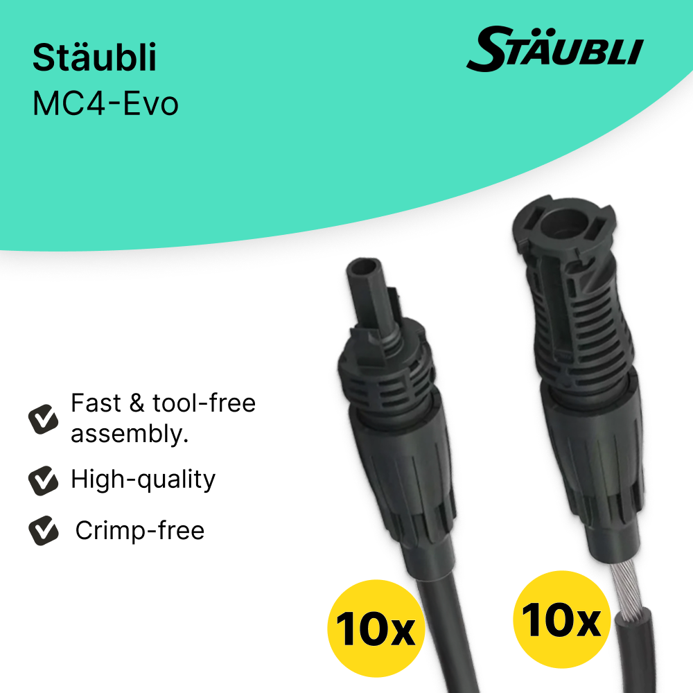 Stäubli connectors MC4-Evo ready