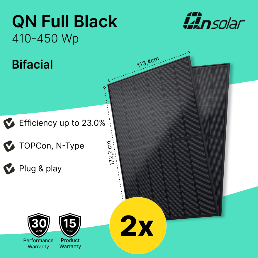 QN Solar Panel 2x Bifacial TOPCon N-Type