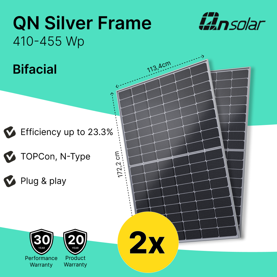 QN Solar Panel 2x Bifacial TOPCon N-Type