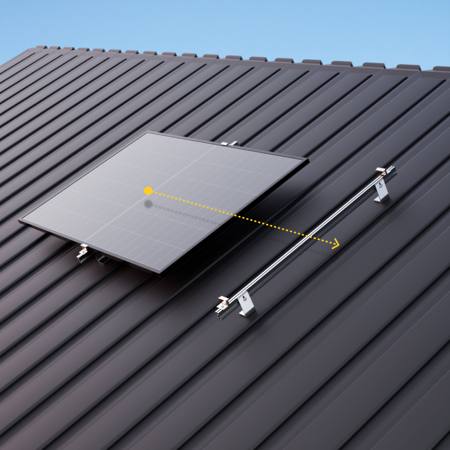 Solar panels mounted on a sandwich metal roof – Paneles solares instalados en un tejado sandwich metálico